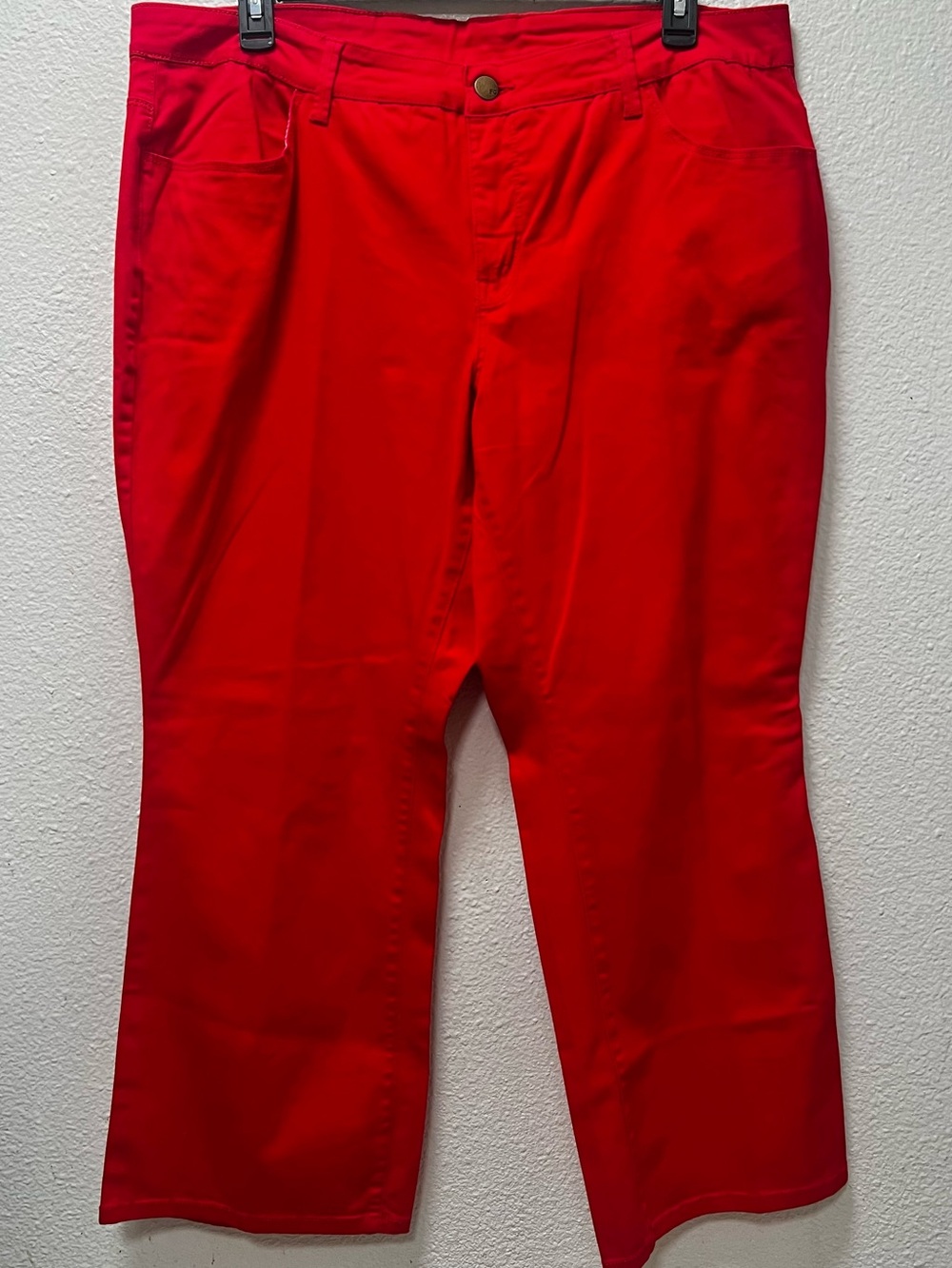 Plus-Size High-Rise Straight-Leg Pants in Red 22WP - Picture 3 of 7